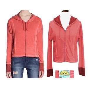 C & C California red zip up hoodie